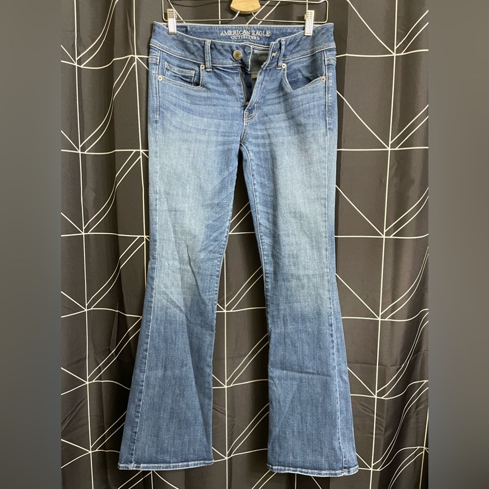 American Eagle Outfitters, Super stretch, Kick boot jeans, 8 Long.